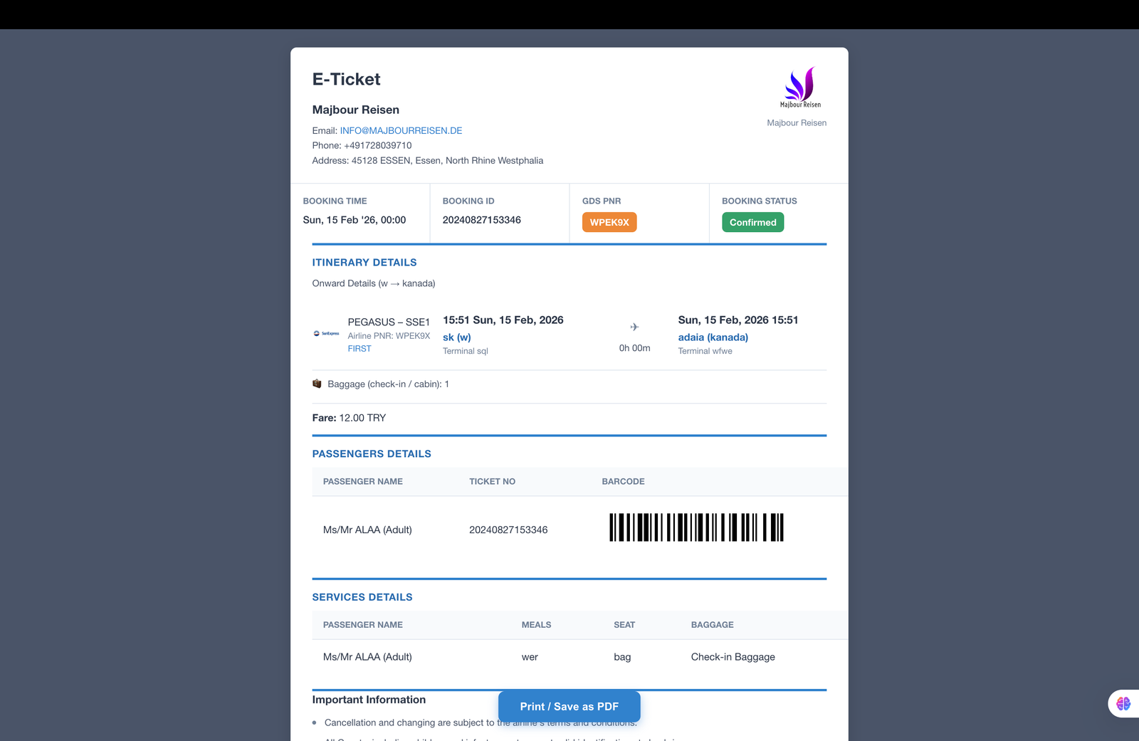 شعار التذكرة